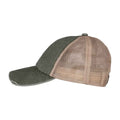 Khaki Green-Beige - Side - Native Spirit Unisex Adult Destroy Washed Trucker Cap