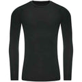 Jet Black - Front - AWDis Cool Mens Active Recycled Base Layer Top