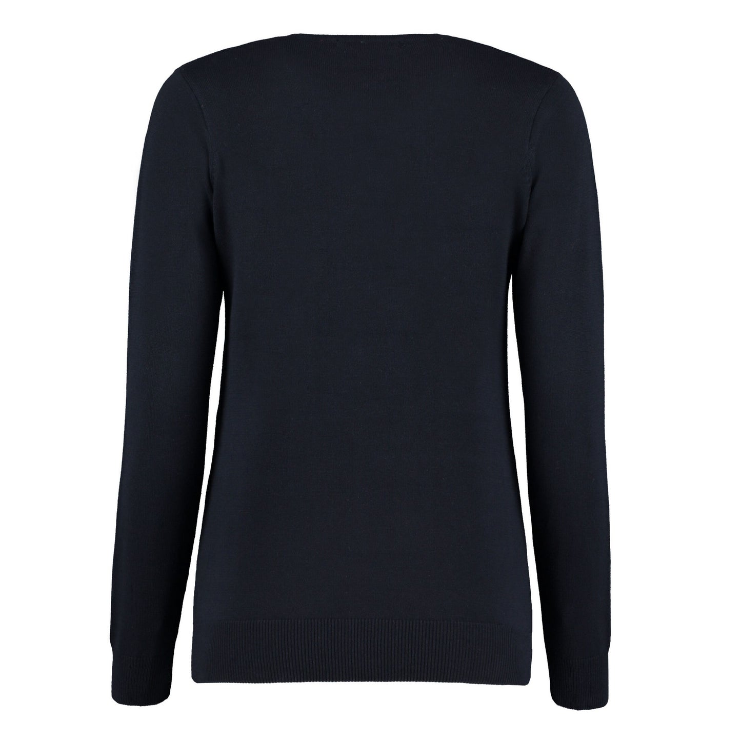 Navy - Back - Kustom Kit Womens-Ladies Arundel Cotton V Neck Sweatshirt
