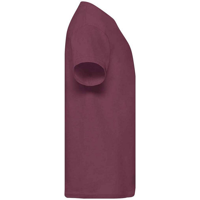 Burgundy - Side - Fruit of the Loom Childrens-Kids Original Cotton T-Shirt