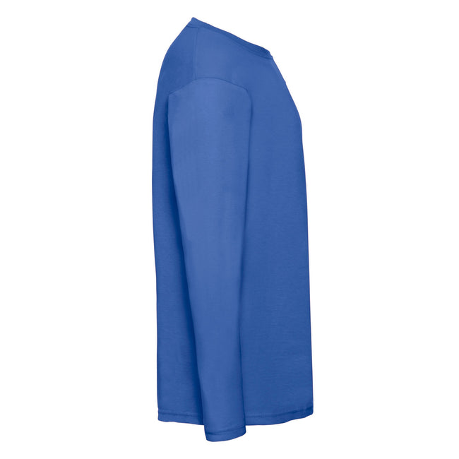 Royal Blue - Side - Fruit of the Loom Unisex Adult Valueweight Plain Long-Sleeved T-Shirt