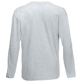 Heather Grey - Back - Fruit of the Loom Unisex Adult Valueweight Plain Long-Sleeved T-Shirt
