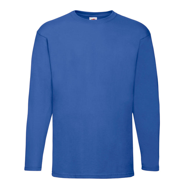 Royal Blue - Front - Fruit of the Loom Unisex Adult Valueweight Plain Long-Sleeved T-Shirt