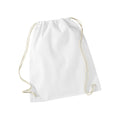 White - Front - Westford Mill Cotton Drawstring Bag