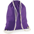 Purple - Front - Westford Mill Cotton Drawstring Bag