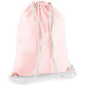Pastel Pink-White - Front - Westford Mill Cotton Drawstring Bag
