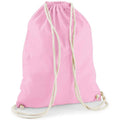 Classic Pink-White - Front - Westford Mill Cotton Drawstring Bag