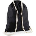 Black-Natural - Front - Westford Mill Cotton Drawstring Bag