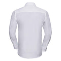 White - Back - Russell Collection Mens Poplin Tailored Long-Sleeved Formal Shirt