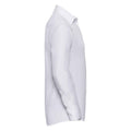White - Side - Russell Collection Mens Poplin Tailored Long-Sleeved Formal Shirt