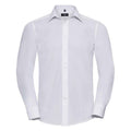 White - Front - Russell Collection Mens Poplin Tailored Long-Sleeved Formal Shirt