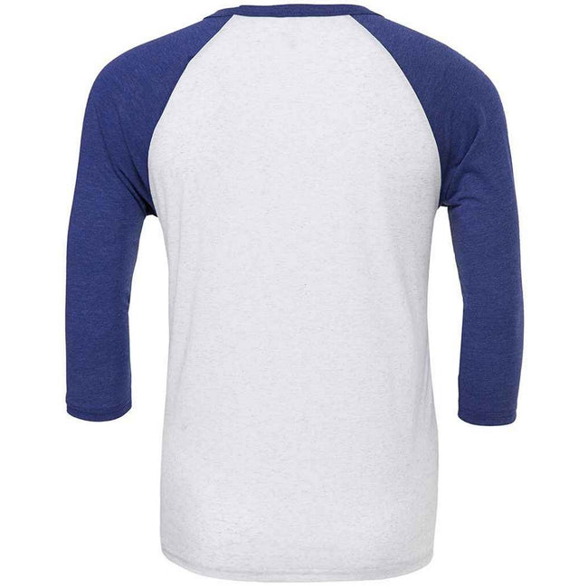 White-Navy - Back - Canvas Unisex Adult 3-4 Sleeve Baseball T-Shirt