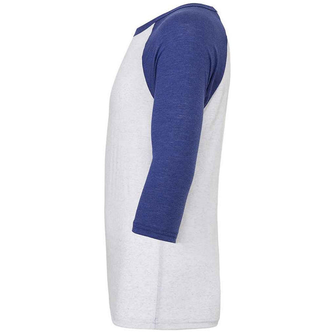 White-Navy - Side - Canvas Unisex Adult 3-4 Sleeve Baseball T-Shirt