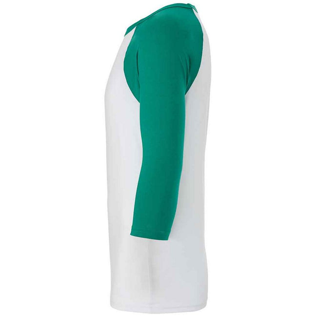 White-Kelly Green - Side - Canvas Unisex Adult 3-4 Sleeve Baseball T-Shirt