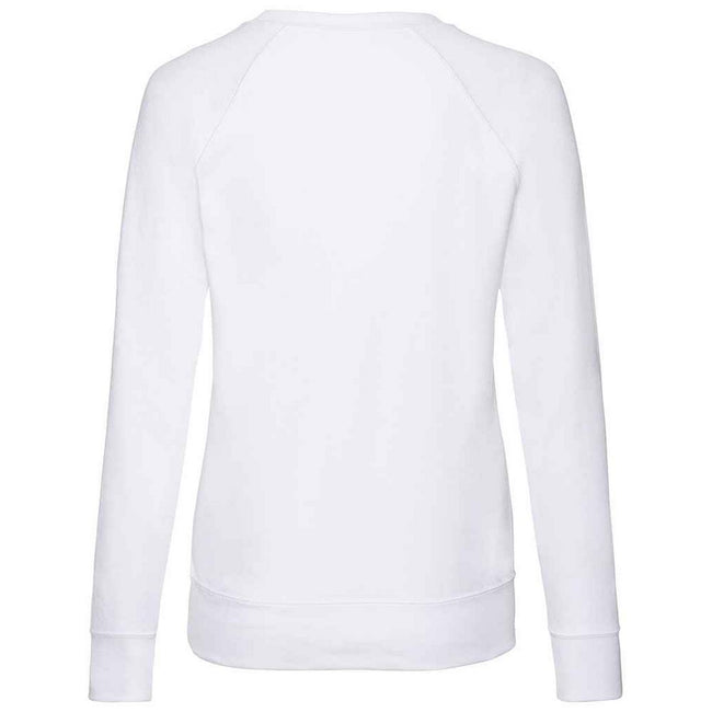 White - Back - Fruit of the Loom Womens-Ladies Lightweight Lady Fit Raglan Sweatshirt
