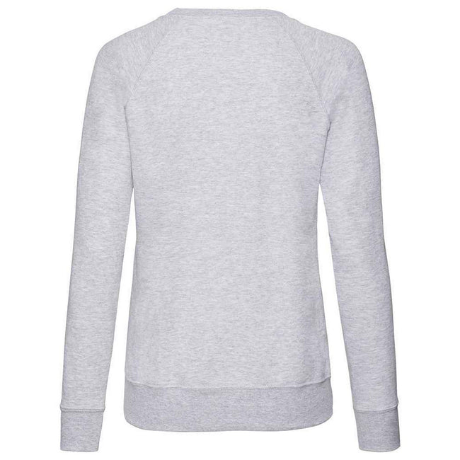 Heather Grey - Back - Fruit of the Loom Womens-Ladies Lightweight Lady Fit Raglan Sweatshirt
