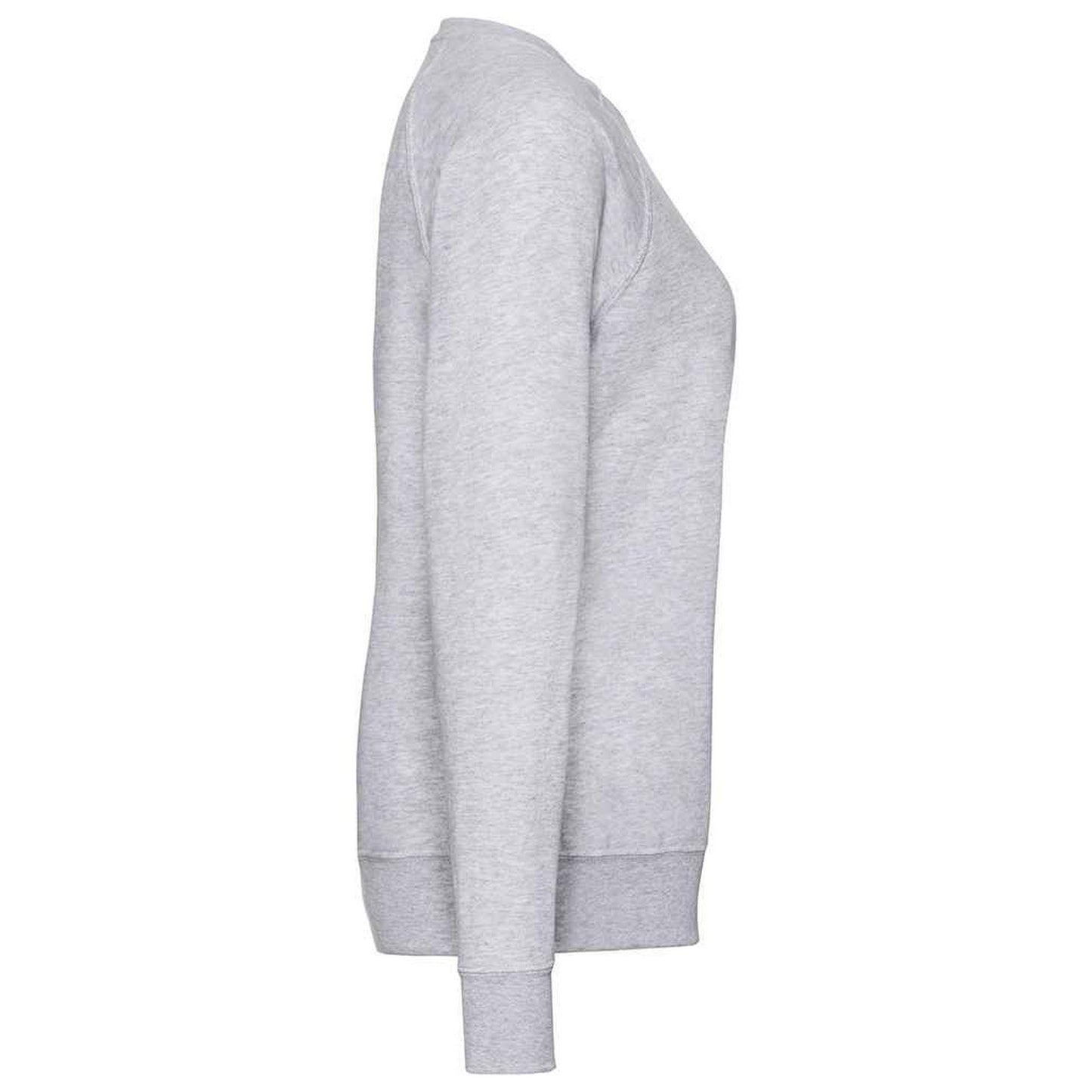 Heather Grey - Side - Fruit of the Loom Womens-Ladies Lightweight Lady Fit Raglan Sweatshirt