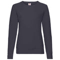Deep Navy - Front - Fruit of the Loom Womens-Ladies Lightweight Lady Fit Raglan Sweatshirt