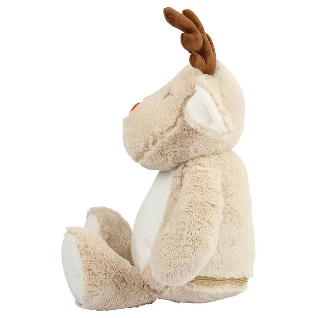 Light Brown - Side - Mumbles Zipped Reindeer Plush Toy