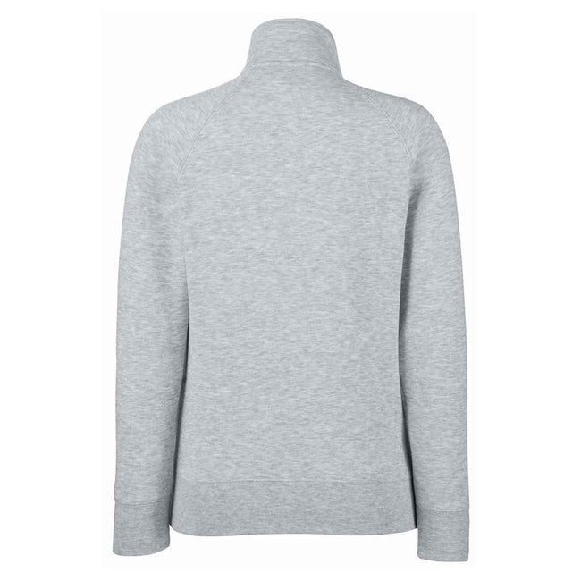 Heather Grey - Back - Fruit of the Loom Womens-Ladies Lady Fit Sweat Jacket