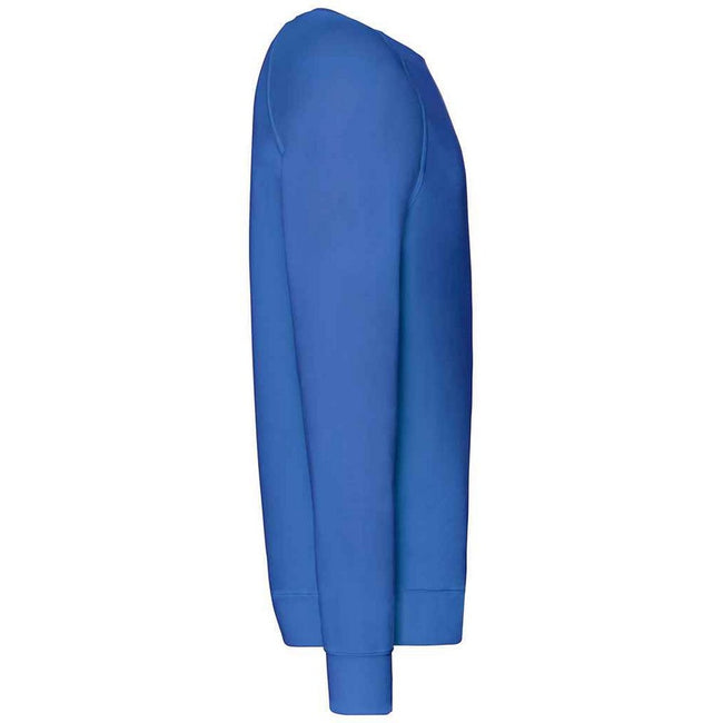 Royal Blue - Side - Fruit of the Loom Unisex Adult Lightweight Raglan Sweatshirt