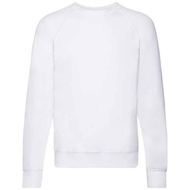 White - Front - Fruit of the Loom Unisex Adult Lightweight Raglan Sweatshirt