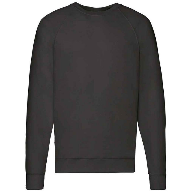Black - Front - Fruit of the Loom Unisex Adult Lightweight Raglan Sweatshirt