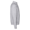 Heather Grey - Side - Fruit Of The Loom Mens Premium Zip Neck Heather Sweatshirt