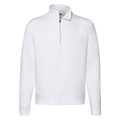 White - Front - Fruit Of The Loom Mens Premium Zip Neck Heather Sweatshirt