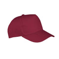Burgundy - Back - Result Headwear Childrens-Kids Boston 5 Panel Baseball Cap