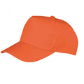 Orange - Front - Result Headwear Childrens-Kids Boston 5 Panel Baseball Cap