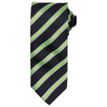 Black-Lime - Front - Premier Mens Stripe Waffle Tie