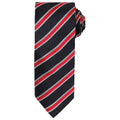 Black-Red - Front - Premier Mens Stripe Waffle Tie