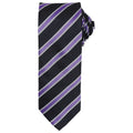 Black-Rich Violet - Front - Premier Mens Stripe Waffle Tie