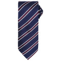 Navy-Aubergine - Front - Premier Mens Stripe Waffle Tie
