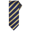 Navy-Gold - Front - Premier Mens Stripe Waffle Tie