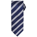 Navy-Silver - Front - Premier Mens Stripe Waffle Tie