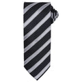 Black-Dark Grey - Front - Premier Mens Stripe Waffle Tie