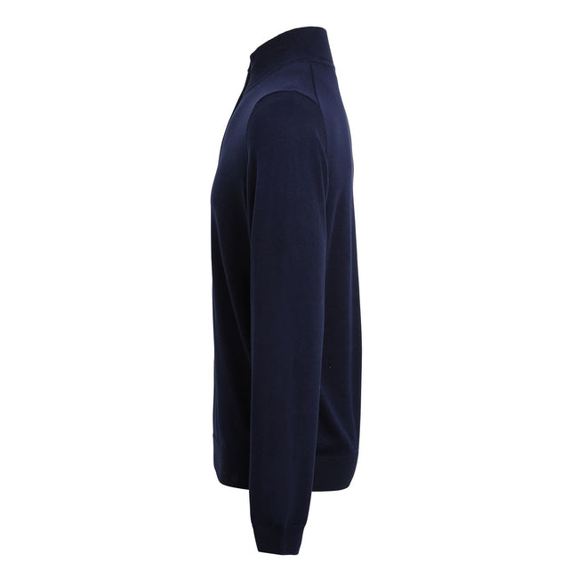 Navy - Side - Premier Mens Zip Neck Sweatshirt