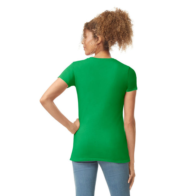 Irish Green - Back - Gildan Womens-Ladies Softstyle Plain Ringspun Cotton Fitted T-Shirt