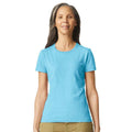 Sky Blue - Front - Gildan Womens-Ladies Softstyle Plain Ringspun Cotton Fitted T-Shirt