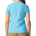 Sky Blue - Back - Gildan Womens-Ladies Softstyle Plain Ringspun Cotton Fitted T-Shirt