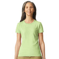 Pistachio - Front - Gildan Womens-Ladies Softstyle Plain Ringspun Cotton Fitted T-Shirt