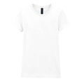 White - Front - Gildan Womens-Ladies Softstyle Plain Ringspun Cotton Fitted T-Shirt