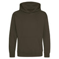 Olive Green - Front - Awdis Childrens-Kids Heather Hoodie