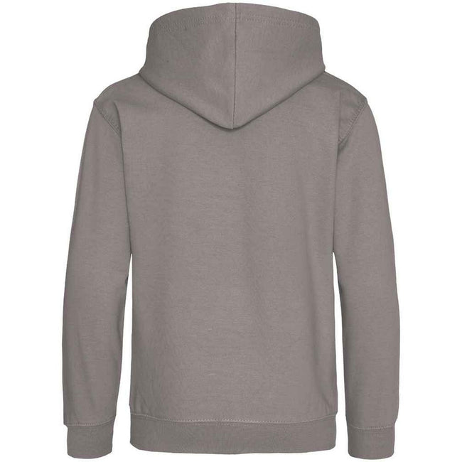 Platinum Grey - Back - Awdis Childrens-Kids Heather Hoodie