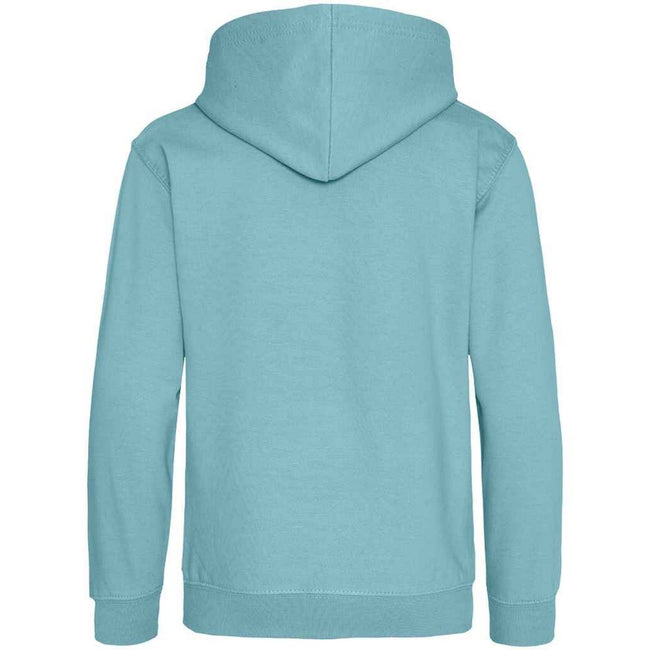 Seafoam - Back - Awdis Childrens-Kids Heather Hoodie