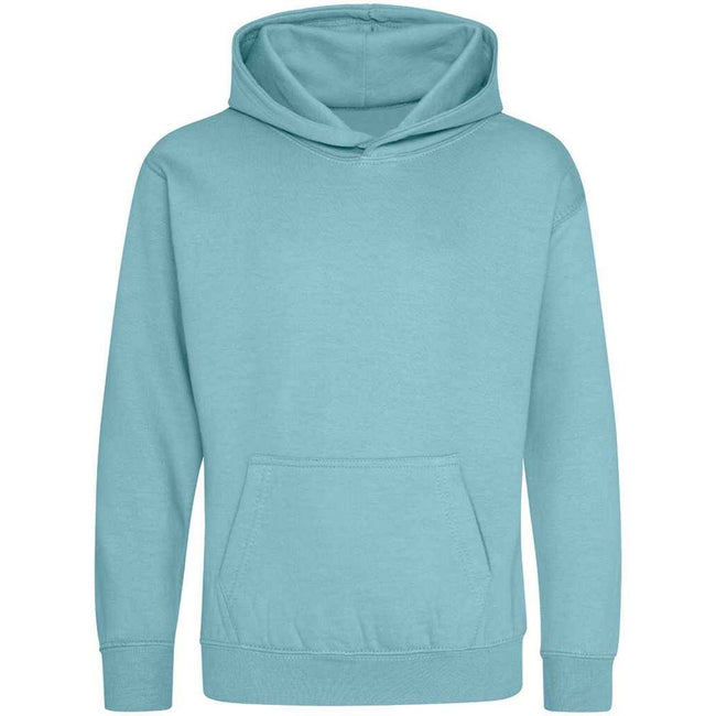 Seafoam - Front - Awdis Childrens-Kids Heather Hoodie