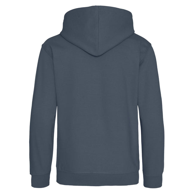 Airforce Blue - Back - Awdis Childrens-Kids Heather Hoodie