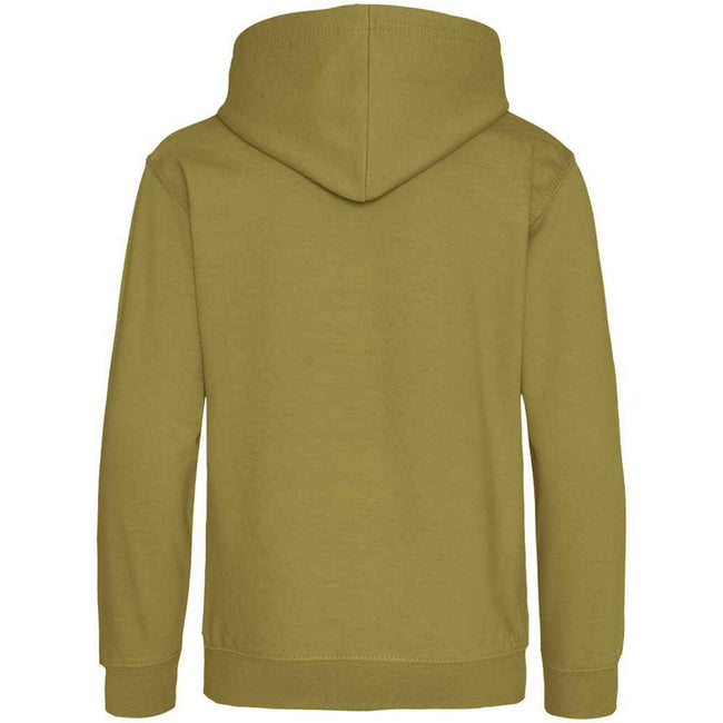 Khaki - Back - Awdis Childrens-Kids Heather Hoodie